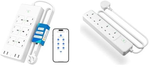 Meross Smart Power Strip, 6 Outlets + 4 USB Ports Smart Extension Lead, Compatible with Apple HomeKit & Smart Power Strip, Smart Extension Lead Alexa Compatible, 4 AC Outlets, 6ft Long Cord