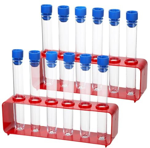HiCOZZIE 1 Ensembles de Tubes à Essai de 15 X 100 mm avec Bouchons et Support à 6 Trous, Décoration de Fête D'Infirmière