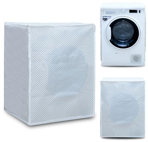 Copri Lavatrice e Copri Asciugatrice per Interno, Coprilavatrice Impermeabile, Copertura Impermeabile con Chiusura a Zip, Telo Antipolvere, Coprilavatrice da interno 60x60x80