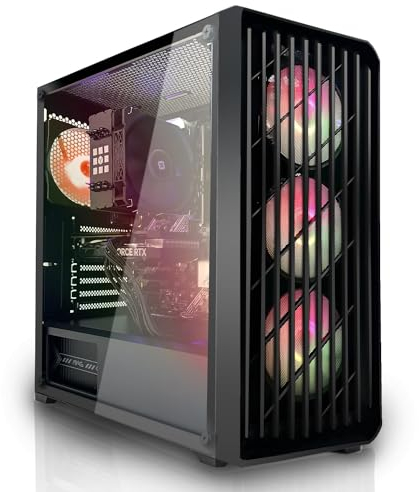 SYSTEMTREFF Gaming PC AMD Ryzen 5 5600 6x4.4GHz | Nvidia RTX 5060 TI 8GB DX12 | 1TB M.2 NVMe | 32GB DDR4 RAM | Windows 11 | WLAN Desktop Computer Rechner für Gamer, Zocker & Streamer