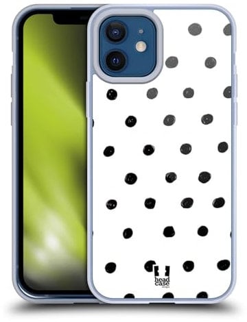 Head Case Designs Polka Punkte Schwarz-Weiss Muster Doodle Gelhülle [Militärischer Schutzgrad] Kompatibel Mit Apple iPhone 12 / iPhone 12 Pro Und Kompatibel Mit MagSafe
