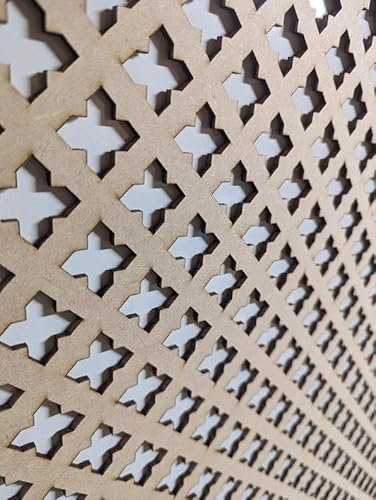 LaserKris Grille décorative en croix pour radiateur - Panneau MDF de 6 mm d'épaisseur (différentes tailles) - Motif KZ2 (non apprêté, 1200 mm x 620 mm)