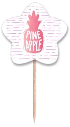 Palillos de dientes de color con sabor a fruta de piña, con etiqueta de estrella, palillos para cupcakes