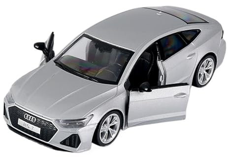 EMRGAZQD Motorfahrzeuge Replika Auto 1/24 1/32 for Audi RS7 Sportback Maßstab Supercars Fertig Modell Auto Druckguss Fahrzeuge Mit Pull-back Originalgetreue Nachbildung(1/32 Silver)