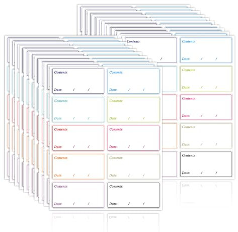 Etiquetas adhesivas para congelador, 400 unidades, impermeables, extraíbles, para cocina, despensa, recipientes de alimentos (coloridas)