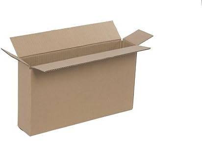 WePack 25 Stück Faltkarton 500x100x400 mm Innenmaß Versandkarton E-commerce Karton 1-Wellig 400G Braun Kartonage Verpackung Postkarton Versandschachtel Paket Päckchen