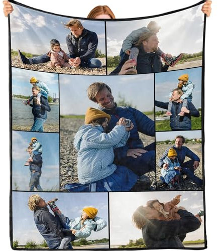 Bemaystar Personalisierte Decke personalisierte Geschenke - Decke mit Foto Fotodecke mit Eigenem Foto Geschenke für Mama, Papa, Baby, Familie, Muttertag, Vatertag, Geburtstag,Weihnachten 9 Foto