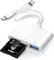 3-IN-1 iPhone SD Card Reader with SD/MicroSD USB 3 Slots, Camera Card Viewer, USB OTG for iPhone/iPad/Android/Camera