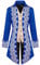 Dmmtot Herrenjacke, Smoking, Frack, Schwalbenschwanz-Anzug, Jacke, Spitze, Blumendruck, vorne, Skinny-Kleid, Mantel, Revers, langärmelig, Gothic, Steampunk, Mid-Century Smoking, Rugby, Snooker, blau