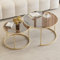 Runder Couchtisch Aus Glas, Couchtisch 2er Set, Center-Couchtisch Für Wohnzimmer, Couchtisch Aus Glas Mit Metallrahmen, Moderner Teetisch, Niedrige Couchtische, Kleiner Teetisch Für Die Wohnung(Gold,6