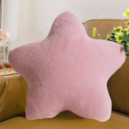 AQCQDQ Kuschelkissen Kinder, Sternkissen, Kissen Stern Kinderzimmer, Weiche Flauschiges Sternform Dekokissen für Mädchen und Jungen (Rosa B,30 cm)