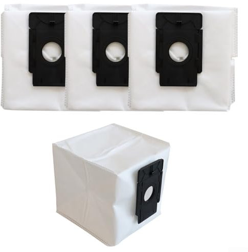 Niceminiwall Sacchetti per aspirapolvere robot EZVIZ RC3 Plus RE4 Plus RE5 Plus, da 4 litri, per 90 giorni, sostituzione senza attrezzi, confezione da 4/10, bianco+nero (confezione da 4)