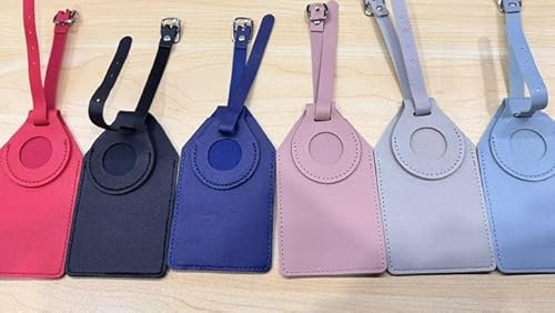 AiQInu 6 Pièces Etiquette Valise en PU, Étiquette Bagage avec Couvercle de Protection AirTag, Porte Etiquette Valise Inscriptible Nom Adresse, Luggage Tag pour Sac de Voyage Valise Sacs à Dos