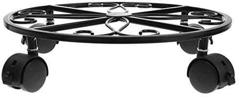 POPETPOP Blumentopfständer Mit Rädern Jakobsmuscheln Einfacher Blumentopf Gold Händler Kettle Steht Planke Vogelkäfig Tortenständer Leichtes Luxustablett Liga-trophäe Kessel Pro Black Eisen