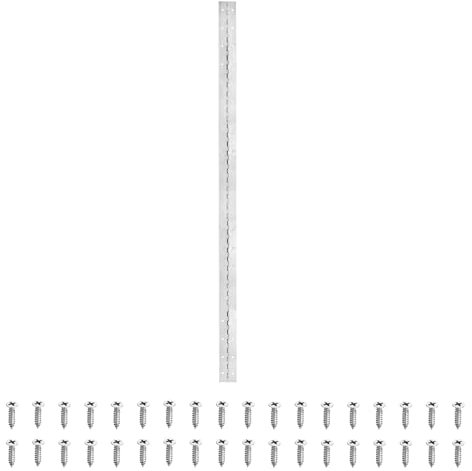 PATIKIL 47x2 Inch Piano Hinge, 1 Pack 201 Stainless Steel Continuous Hinge with Holes for Piano Gate Door Wooden Storage Box Cabinet Boat, Silver Tone