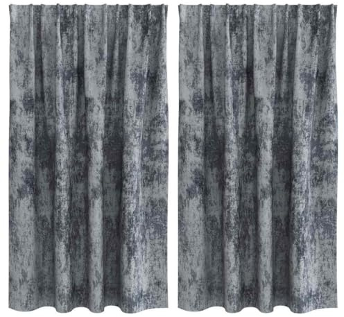 vidaXL Velvet Curtains 2 pcs Silver Grey 140 x 140 cm Velvet, Modern Velvet Curtains, Room Darkening, Thermal Insulation, Stylish Indoor Window Treatments, Functional Decor, Elegant Drapes