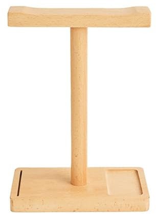 Uqezagpa Walnut Headphone Stand Universals Desktop Holder for Gaming Headsets Solid Wood Craftsmanship with Storage