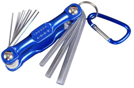ChaoShaner Reusable Folding Hex Key Wrench,Compact Hexagonal Wrench Set | 1.5–6.0mm 8 Sizes,Portable Allen Key Set,Hex Wrench Tool,for Home Repair General Applications