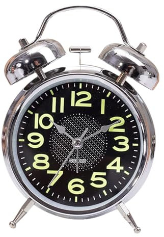 Sveglia Meccanica - Sveglia Della Campanella | Prenotazione Allarmi | Allarme Rumoroso Brillante al Buio | Timeuse Tranquillo Da 3 Pollici per Seniors Sleeurs Bed Desk Room Trave