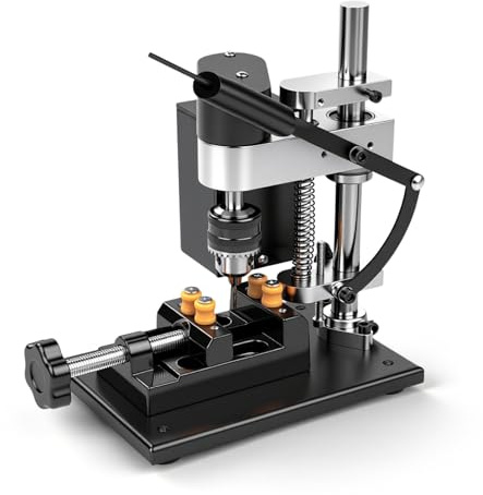 Mini Standbohrmaschine, 200W Miniatur Tischbohrmaschine SäUlenbohrmaschine Bohrmaschine 50mm Bohrhub, 4000rpm 7 Gang StäNderbohrmaschine Klein Portable Mini Drill Press FüR Metall Holz Acryl