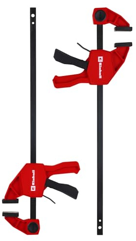 Einhell 2-tlg. Einhandzwingen, 300 mm | Schnelllösegriff | 300-mm-Spannweite | 60-kg-Spannkraft | Spreizfunktion | 60-mm-Ausladung | Stahlführung