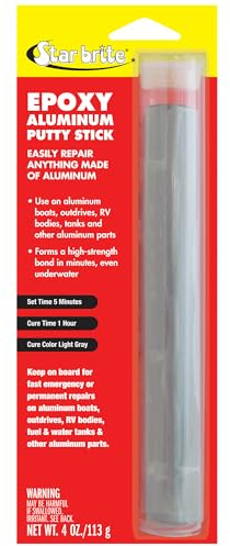 STAR BRITE Epoxy Alluminum Putty Stick 113 g - Easy, Fast, Permanent Repairs Even Underwater - Repair Boat Hulls, Decks, Pools, Spas, Hot Tubs, Leaking Gaskets, Tanks, Gutters & More