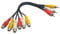 Wyvern Triple RCA Stereo Audio and Video Cable - Male to Dual Female/AV Splitter Composite 3 RCA Av Video Audio Cable 0.72 feet (22cm) Wv-av1to2-22