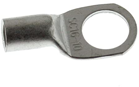 Lumonic 10x Rohrkabelschuh 16mm² M10 I Quetschkabelschuh 16mm2 blank SC16-10 Ringkabelschuhe 16mm², Kabelschuhe 16mm² I Ringkabelschuh, Kabelringschuh