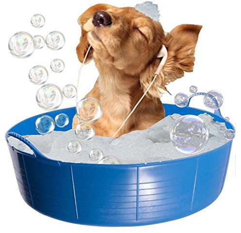 Red Gorilla BLUE Dog Bath, Dog Paddling Pool, Doggy Pool, Flexi Shallow 35 Litre TubTrug Pet