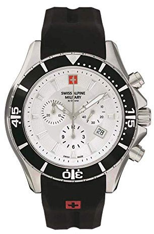 Swiss Alpine Military Herren Uhr Chronograph Analog Quarz 7040.9832SAM Siikon