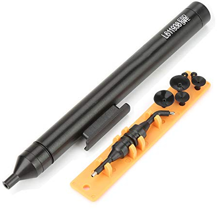 Vakuum-Saugstift, manueller Vakuum-Saugstift, Ein-Knopf-Bedienung, Löten, Saugen, Pickup, Werkzeug-Set mit Saugnäpfen für IC SMD zum Aufnehmen kleiner elektronischer Komponenten