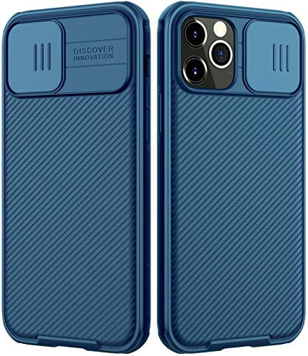 imluckies Case Compatible for iPhone 12 Pro Max, Slim Protective Case with Slide Camera Cover Protector, Camera Protection Case for iPhone 12 Pro Max 6.7 2020 (Blue)