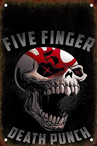 Inga Five Finger Death Punch Wall Painting Vintage Art For Bar Metal Tin Sign 8x12 inches