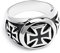 Schmuck-Checker Eisernes Kreuz Herren-Ring aus 316L Edelstahl Siegelring mit 3 Eisernen Kreuzen silber schwarz Biker-Schmuck Geschenk (60 (19,1 mm Ø))