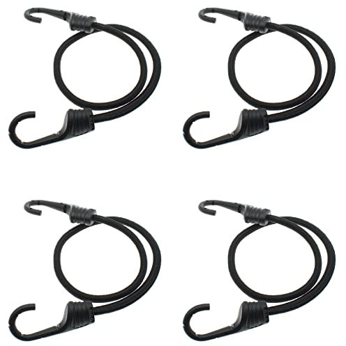 FDXGYH Lot de 4 tendeurs élastiques en latex de qualité supérieure avec crochets pour sports de plein air Noir 30,5 cm