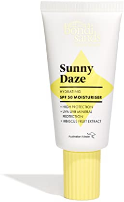 Bondi Sands - Sunny Daze SPF 50 Moisturiser - Mineralische Sonnencreme fürs Gesicht, physikalischer Sonnenschutz mit LSF 50, für empfindliche Haut, feuchtigkeitsspendend, 50g