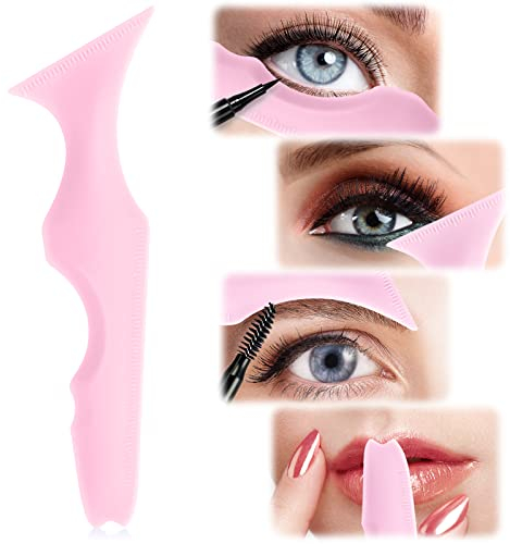 Silikon Eyeliner Schablonen, Eyeliner Führungsschablone, Eyeliner Hilfe Wiederverwendbare Lippenstift Eyeliner Hilfsartefakt für Brauenformung, Mascara und Lippenstift Anwendungen für Anfänger