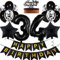 Feelairy Geburtstagsdeko 34 Jahre Frauen, Luftballon 34. Geburtstag Deko Männer, Schwarz Tortendeko Happy 34th Birthday Deko 34 Jahre Frau, Ballon 34. Geburtstag Mann Party Dekoration Set