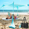 Strandzelt UV Schutz UPF50+ mit Sand Ankern - Beach Tent „Sun Hero“ mit Sandschaufel & Tragetasche - Sonnensegel Strand Sonnenschutz – Strandmuschel XXL für Urlaub & Garten | 300cm x 300cm