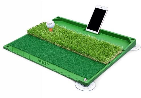 PGM Golf Mat, 3-in-1 Golf Hitting Mats Practice with Ball Tray, Golf Hitting Training Aids for Backyard Driving Chipping Indoor Outdoor Training (Include Golf Tees)