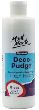 Mont Marte Deco Pudge Craft Varnish Signature 236 ml – Sigillante Lucida, multiuso, trasparente, sigillante e colla per decoupage, ideale per colori acrilici, carta, legno, ceramica, tessuti, argilla