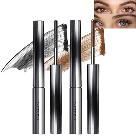 Judy Doll Mascara,Judy Doll Iron Brush Mascara,Judydoll Curling Iron Strong Mascara,3d Curling Eyelash Iron Strong Mascara Waterproof,Ong Lasting, Waterproof (Black+Brown)