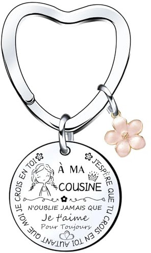 LKJHGF Porte-Clés Cadeau pour Fils, Fille, Cousine, Belle-Fille, Cugina, Nièce - 'Je T'aime' - Idéal pour 18 Ans