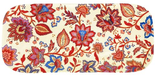 Les Jardins de la Comtesse – Plato largo rectangular de melamina (37,5 cm), diseño de flores