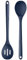 U-Taste 33.9 cm Extra Long Silicone Spoons: 315℃ Heat Resistant Food Grade Solid & Slotted Cooking Spoons, Nonstick Seamless Kitchen Utensil for Serving Mixing Stirring Draining (Midnight Blue, 2pcs)