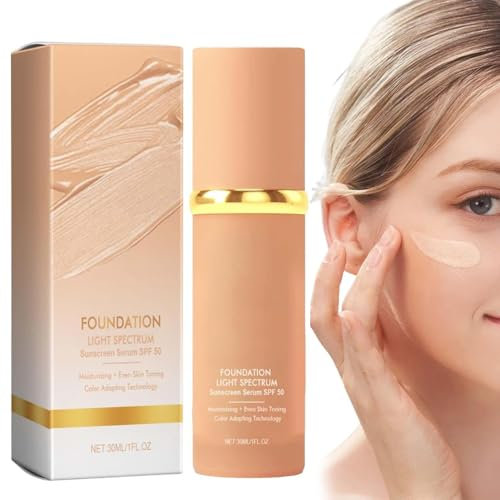 Foundation 4 in 1, Collagen Foundation Medium Spectrum, Farbkorrekturgrundierung mit SPF 50 +, langanhaltende Deckungsgrundierung für die meisten Hauttypen (1 Stück)