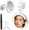 MOMOKUBA Specchio ingranditore con luce 20X, specchio da bagno a LED con 3 modalità di illuminazione, rotazione da parete, specchio per il trucco, specchio ricaricabile con luci e ventosa, per casa,