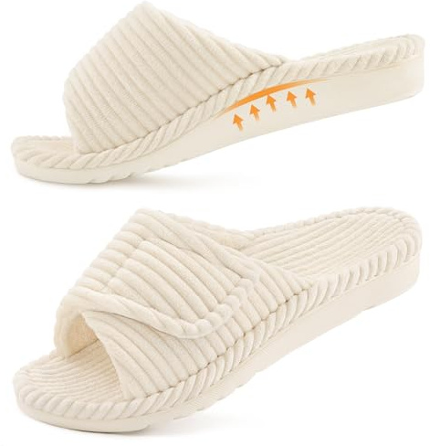 Litfun Arch Support Slippers Women Orthopedic House Slippers Beige 5.5