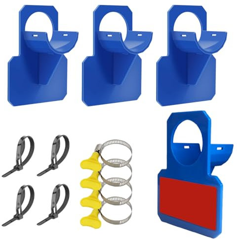 Kyzuzia 4 soportes para manguera de piscina de color azul, antitorceduras, de plástico, antitorceduras (30 – 37 mm)