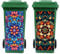 Peacoblue Wheelie Bin Stickers 2 Sheets Mandala Pattern Floral Sticky Dustbin Stickers, 15in x 32in Waterproof Self Adhesive Large Decal for Bins, Driveway, Garden, Outdoor, Indoor Decoration